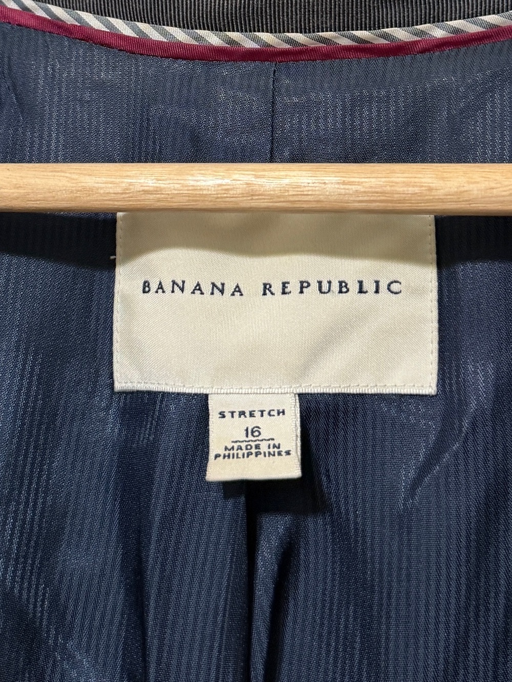 Banana Republic Stretch Wool Blazer Size 16 Women’s Gray Blue - Picture 3 of 11